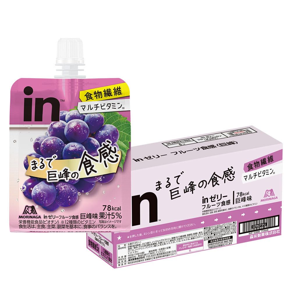 모리나가 인젤리 과일식감 거봉 150g 6개입 젤리 음료 과일 식감 거봉 6개