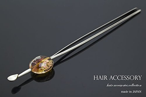 소우비엔 평옥 비녀 갈색 kaz5101s 유리 투명 헤어 액세서리 이미지 3
