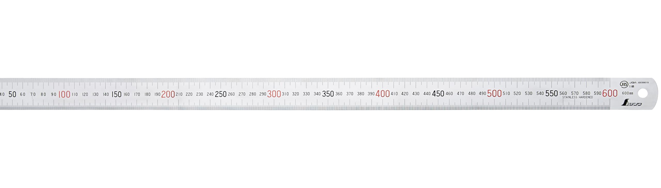 신와 스테인리스 직자 60cm 14036 JIS 1급 적색눈금