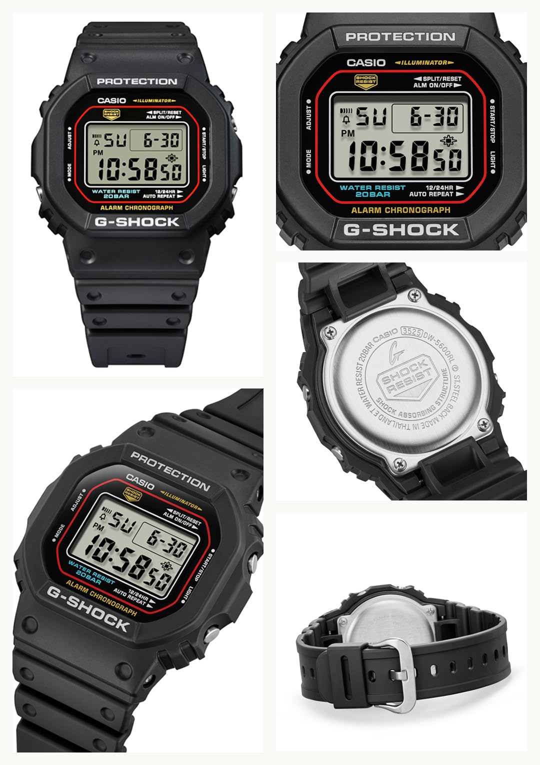 카시오 지샥 아이코닉 DW-5600RL-1JF 손목시계 기본 컬러 오리지널 컬러 이미지 2