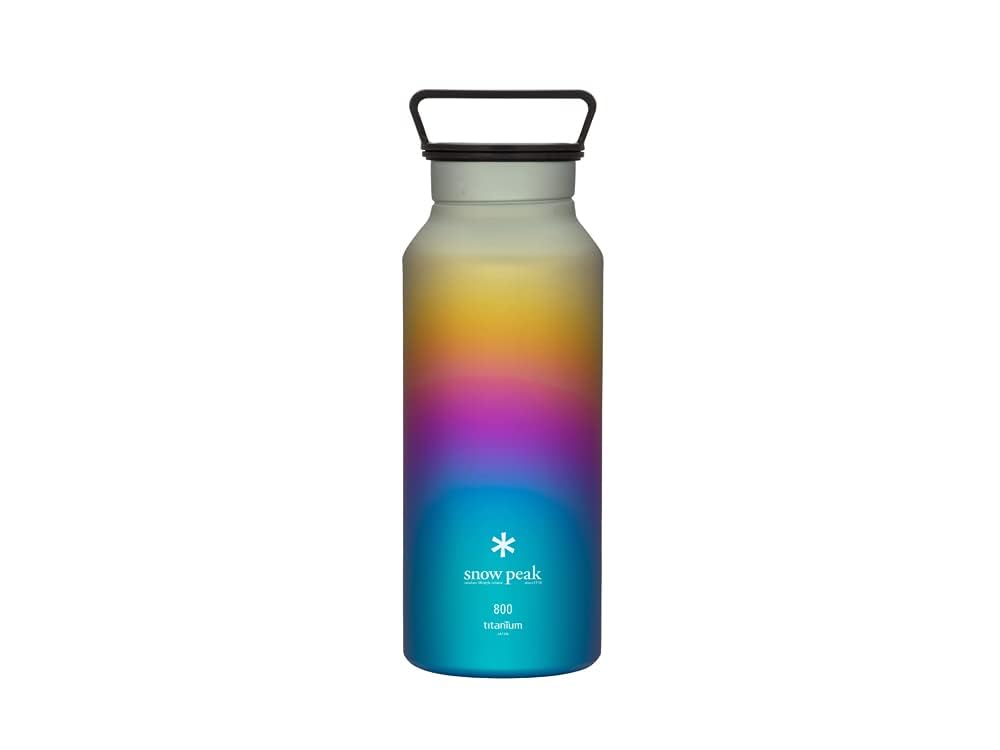 [중고] 스노우피크 오로라 보틀 TW-800-RA 800ml 티타늄 물병 스티커 포함 정품 레인보우