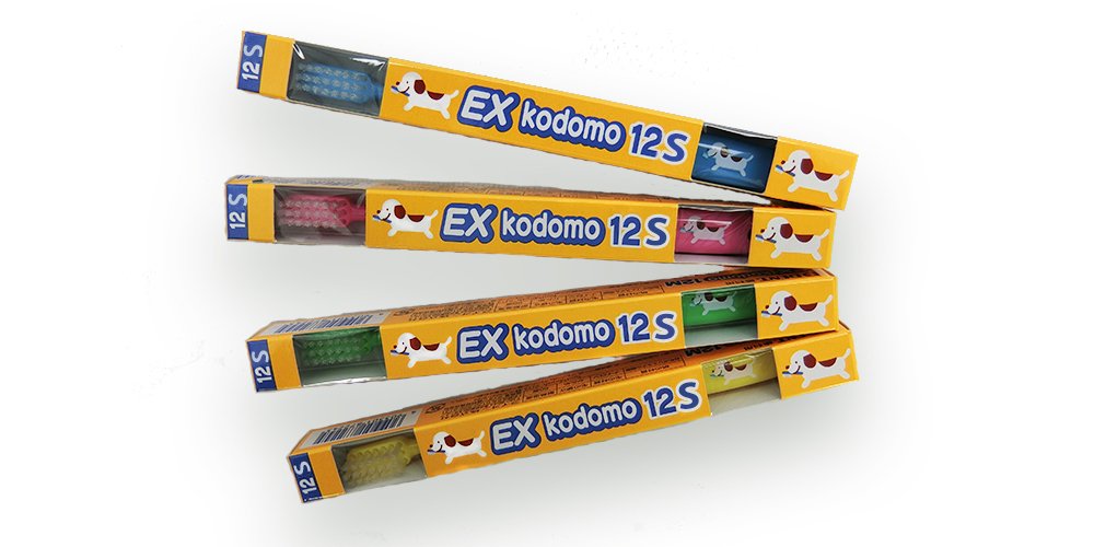 라이온 DENT.EX kodomo 코도모 12S 20개입 어린이 칫솔 혼합치열 전기 5-9세 이미지 2