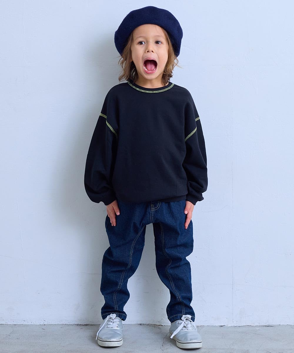 마키즈 데님 거싯 테이퍼드 팬츠 Ｃ７０네이비 130 이미지 6