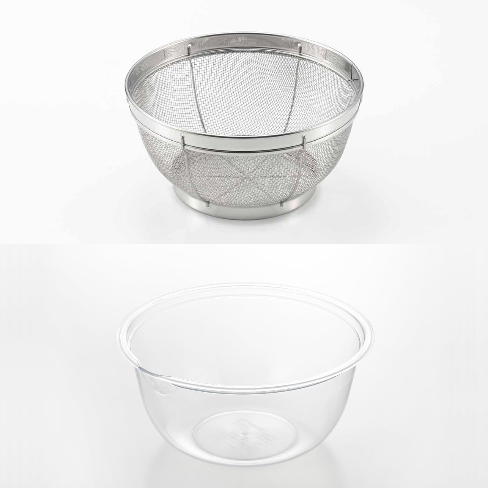 요시카와 7041651 내열 전자레인지 볼 깊은 전자레인지 볼 21cm & 깊은 채반 세트