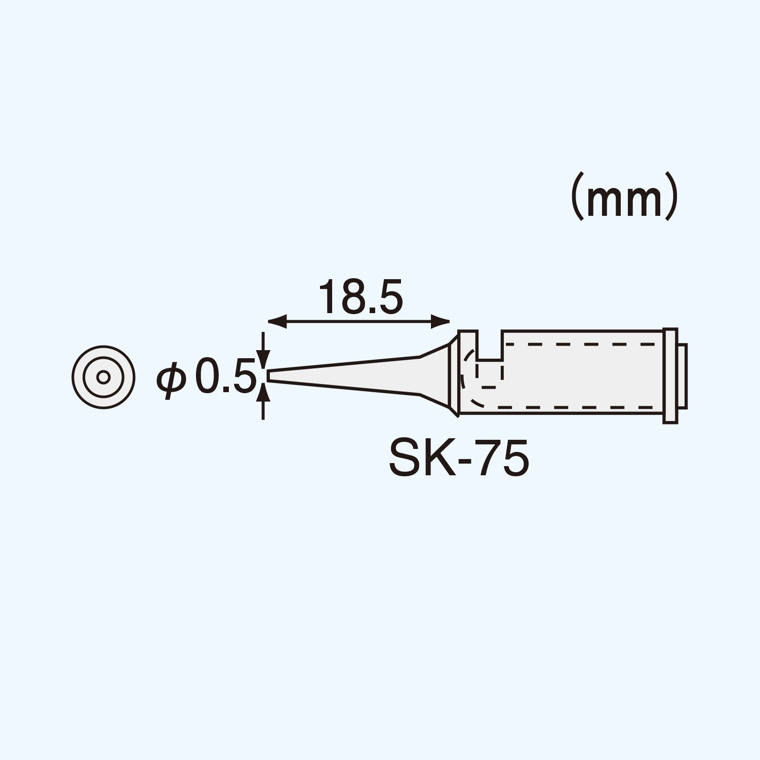 엔지니어 SK-70 시리즈 납땜 인두 팁 SK-75 팁 Φ0.5mm 얇은 축 이미지 2