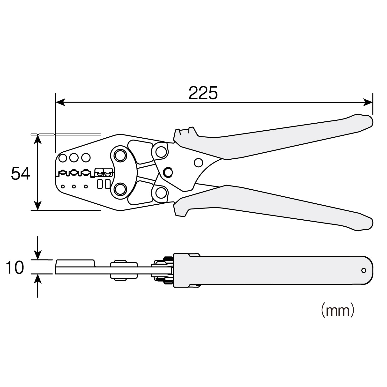 호잔 멀티 압착 공구 P-747 절연피복단자 나압착단자용 이미지 6