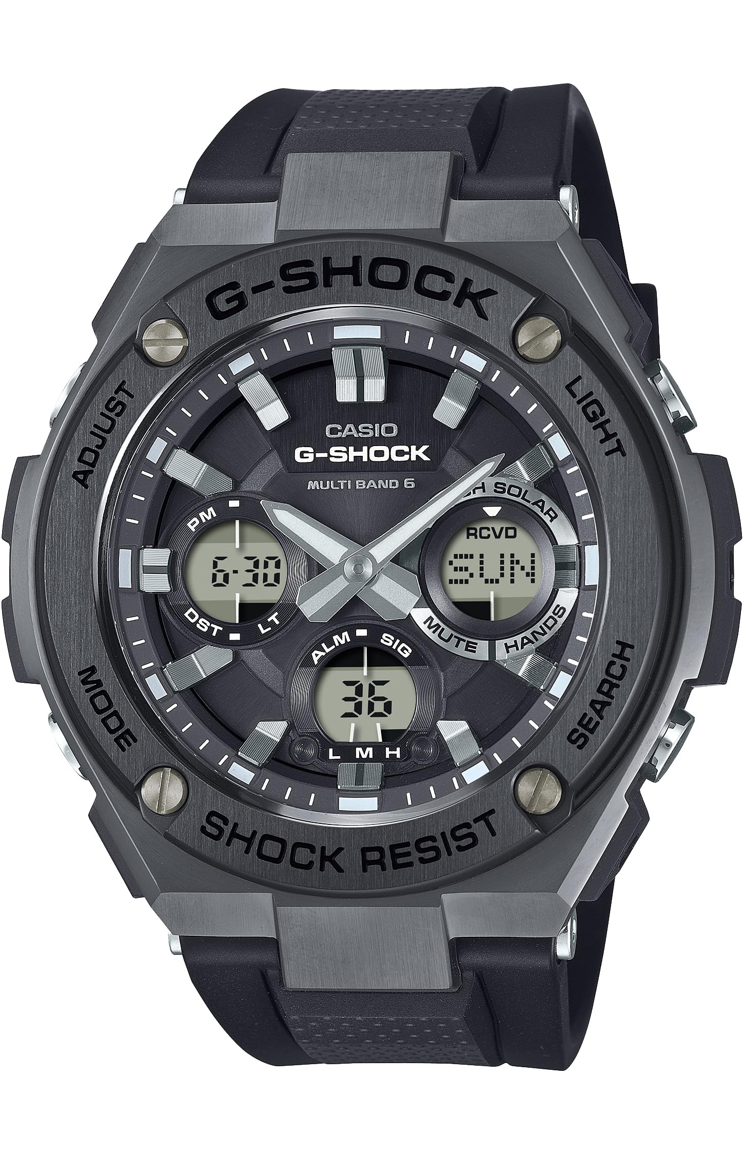 카시오 지샥 G-STEEL G-MS G-SHOCK 레귤러 사이즈 블랙 화이트 실버 이미지 2