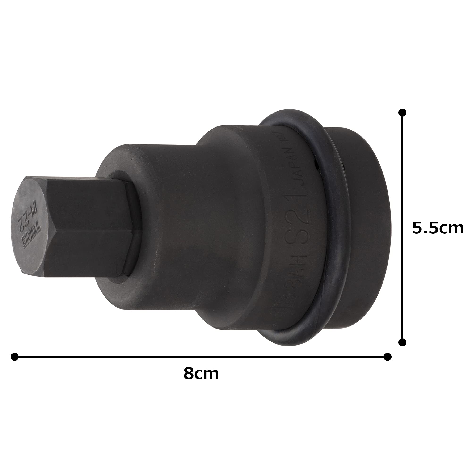 토네 8AH-22H 25.4mm 22mm 임팩트 육각 비트 소켓 교체식 이미지 6