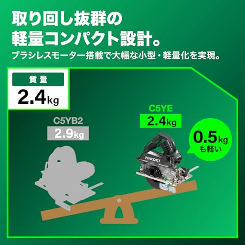 하이코키 깊은절단 전자 집진 원형톱 C5YE 100/125mm 이미지 4