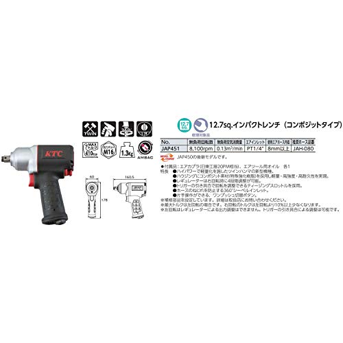KTC JAP451 블랙 12.7sq 복합소재 임팩트 렌치 이미지 2