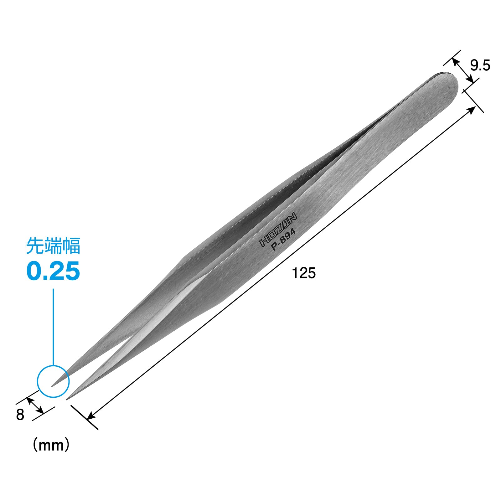 호잔 P-894 강력형 세밀 핀셋 125mm 핀셋 단품 끝폭:0.25mm 이미지 7