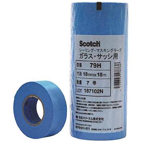 3M 79H 18mm 유리용 마스킹 테이프 7권입 단품 이미지 3