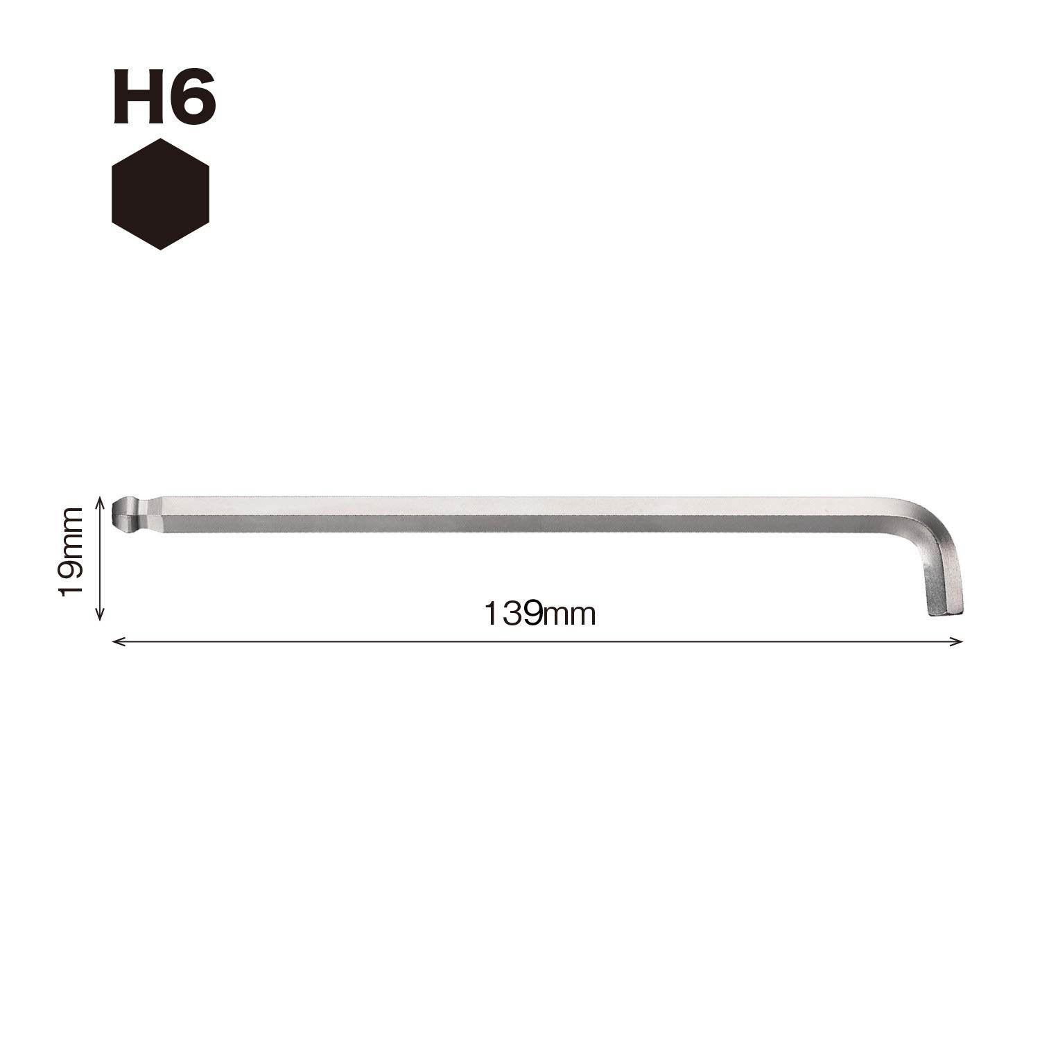 베셀 8200BP 6mm 볼포인트 L형 렌치 단축 이미지 2