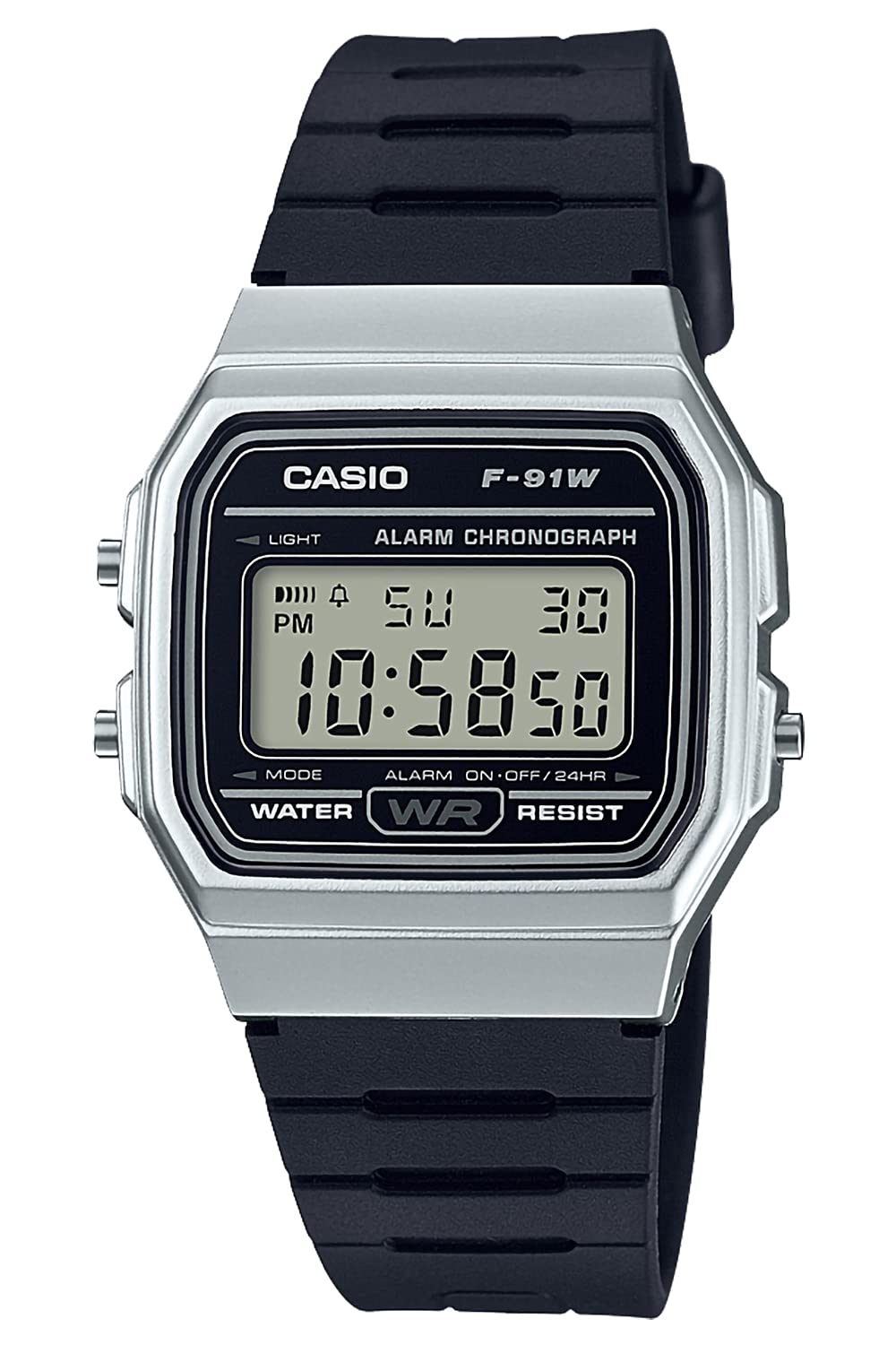 카시오 컬렉션 F-91WM-7AJH 디지털 손목시계 실버 F-91 1개