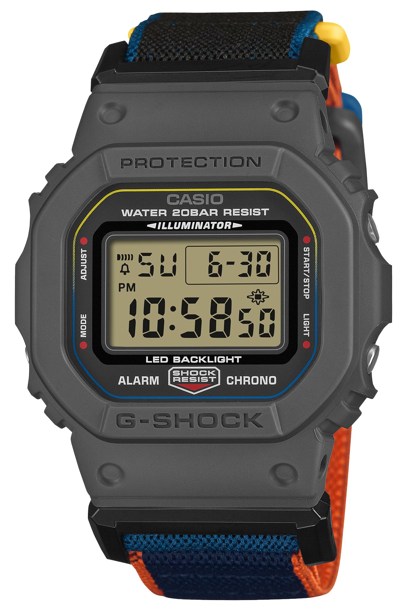 카시오 지샥 DW-5600MNC-8A2JF 멀티컬러 NEW 크로스 밴드 멀티 컬러