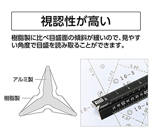 신와 알루미늄 삼각스케일 A-15 15cm 토목용 블랙 74966 이미지 3