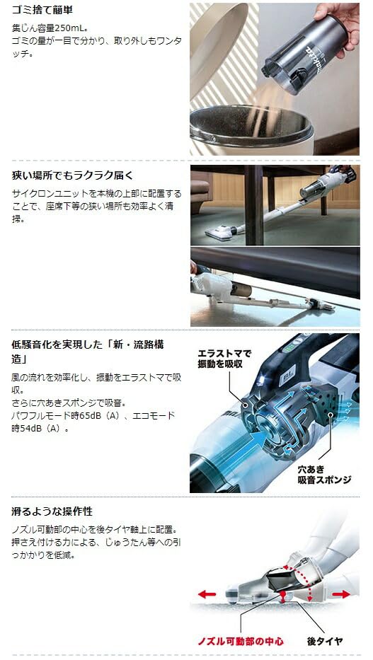 마키타 올리브 CL003GZO 충전식 청소기 40Vmax 본체 이미지 4