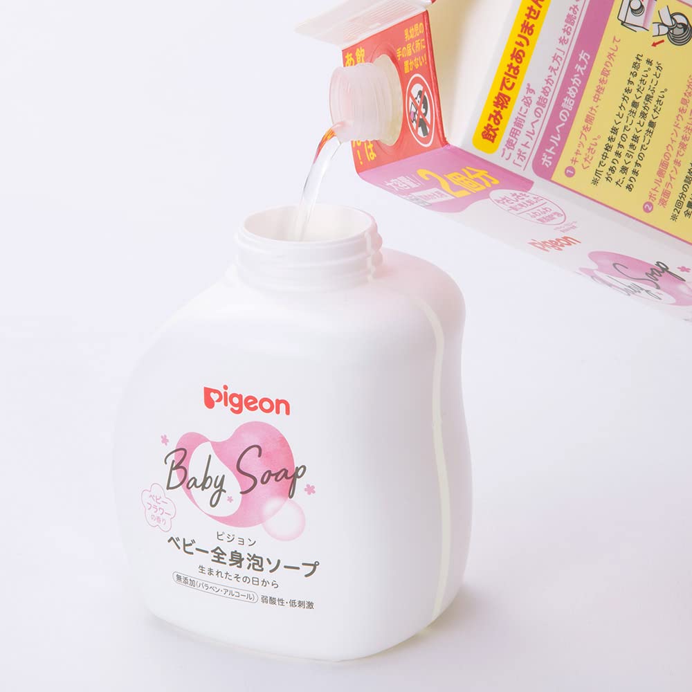 피죤 베이비 전신 거품 비누 베이비플라워향 리필 800ml 이미지 2