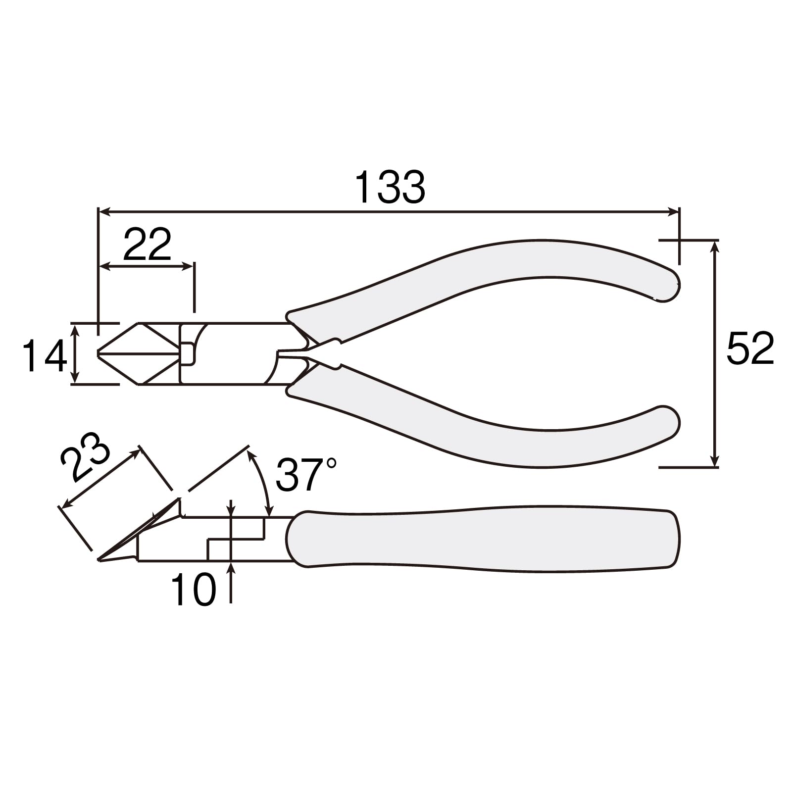 호잔 사선 니퍼 N-4-125 133mm 정밀 절단 공구 125mm 이미지 6