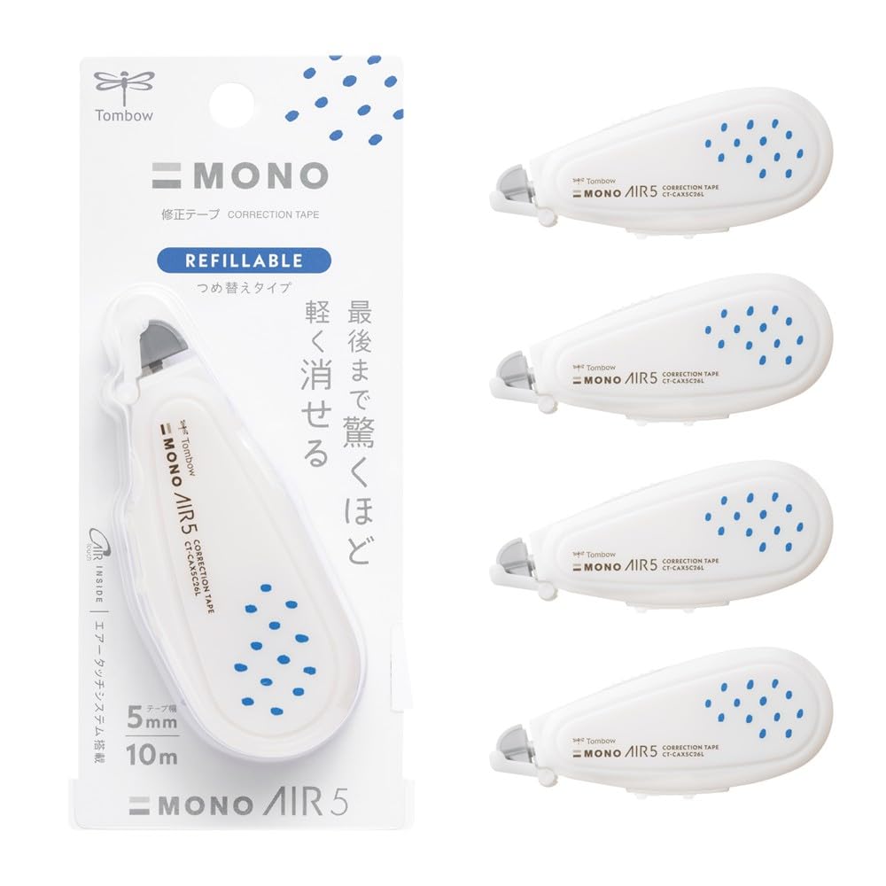 톰보 모노에어 밀크화이트 CT-CAX5C26L-5P 5mm 리필형 수정테이프 5개입