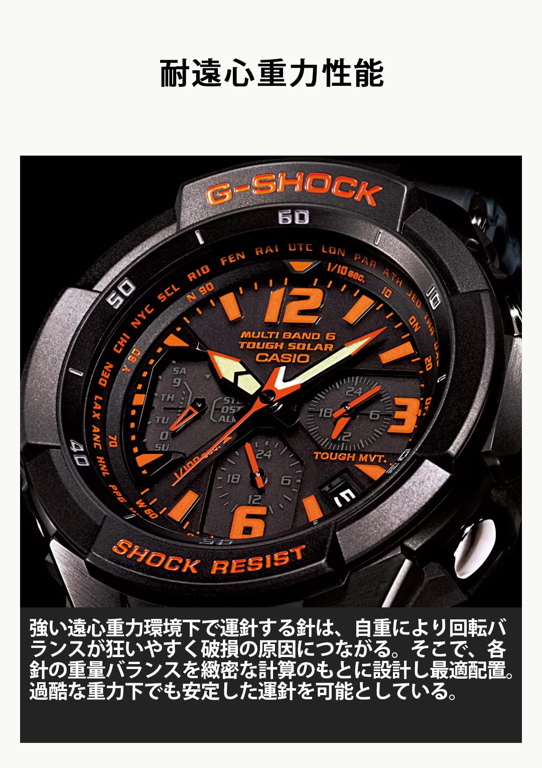 카시오 지샥 그래비티마스터 블랙 GW-3000B-1AJF 전파 솔라 손목시계 이미지 3