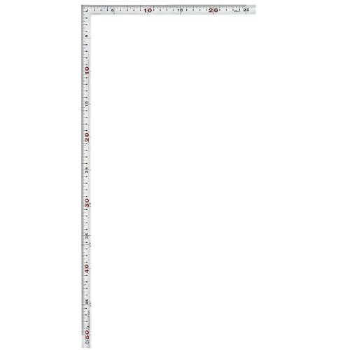 신와 직각자 마키가네 실버 30cm 직각자 JIS 10510 뒷면각목