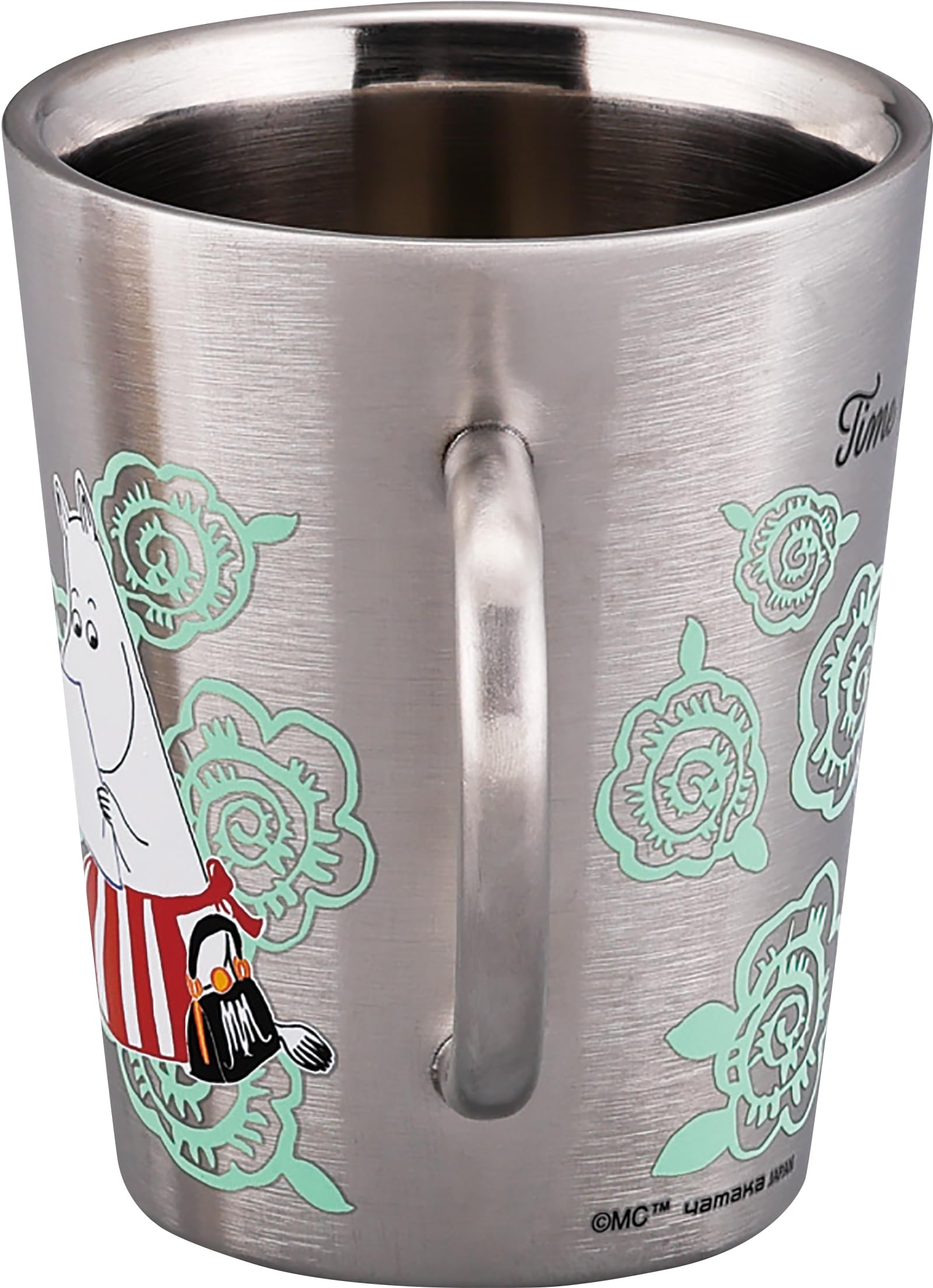 야마카 무민 타임위드마마 그린 MM9502-856 360ml 이중 머그컵 스테인리스 머그 이미지 3