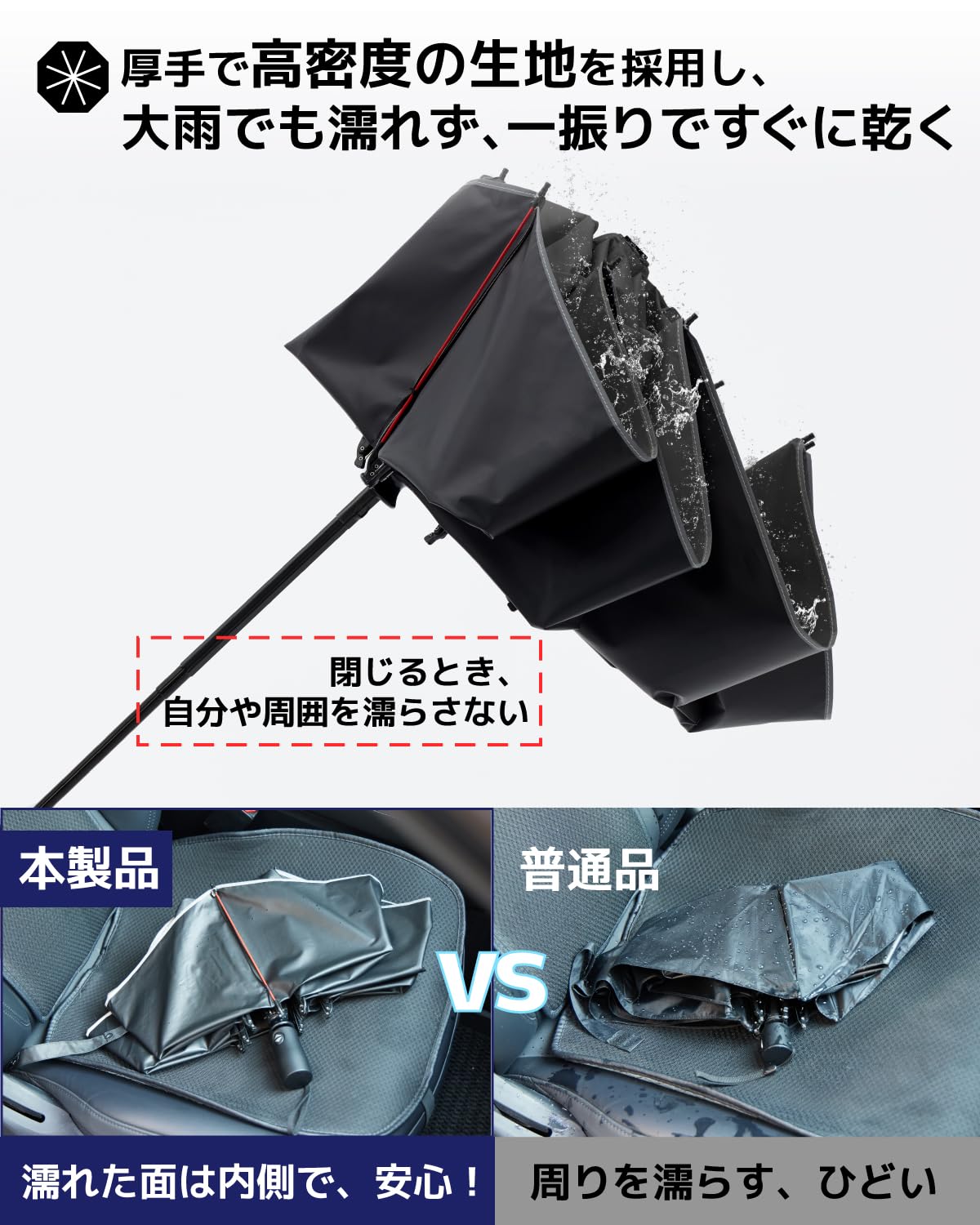 콘치와 대형 자동 접이식 우산 60cm 8본살 암막 양우산 베이지 이미지 7