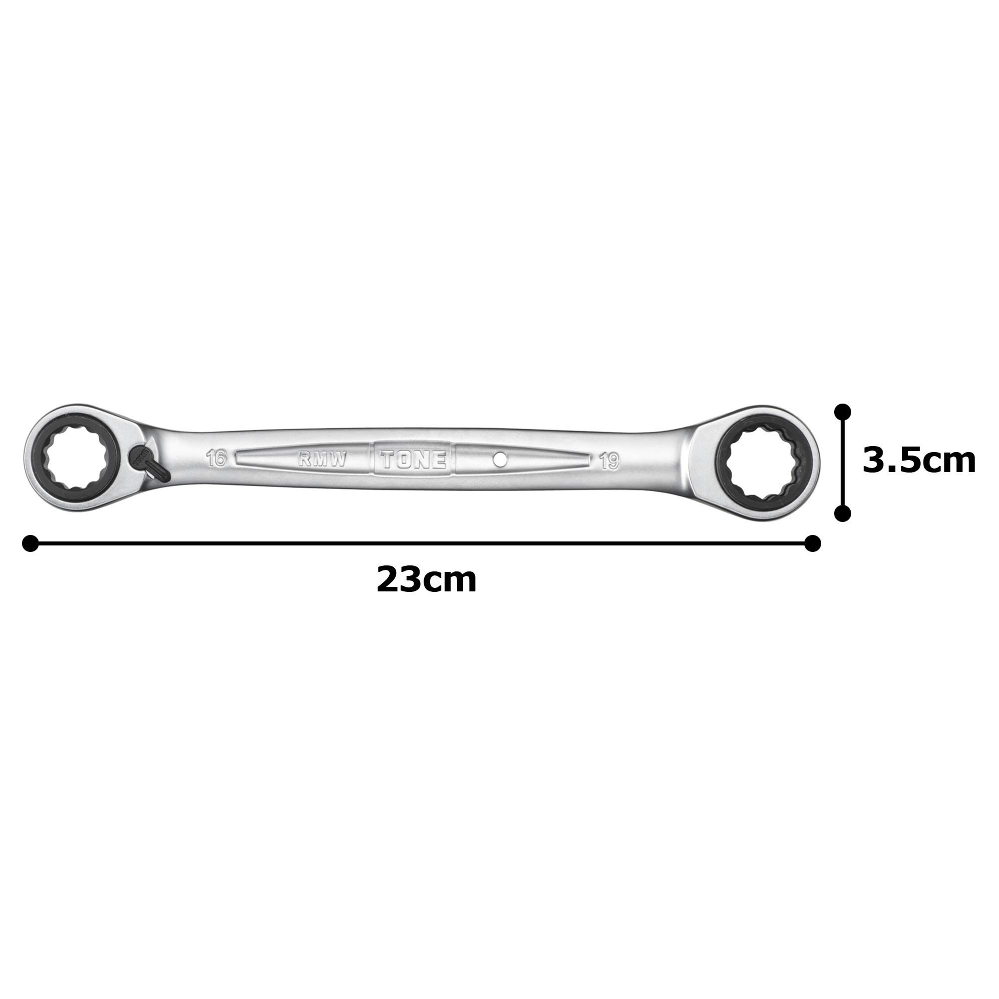 토네 4WAY 라쳇 메가네 렌치 HPRMW-1619 16-19mm 이미지 5