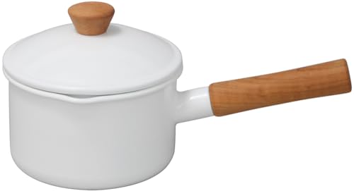 노다호로 쿠르르 화이트 14cm 소스팬 CL-14NW 법랑 가스IH겸용