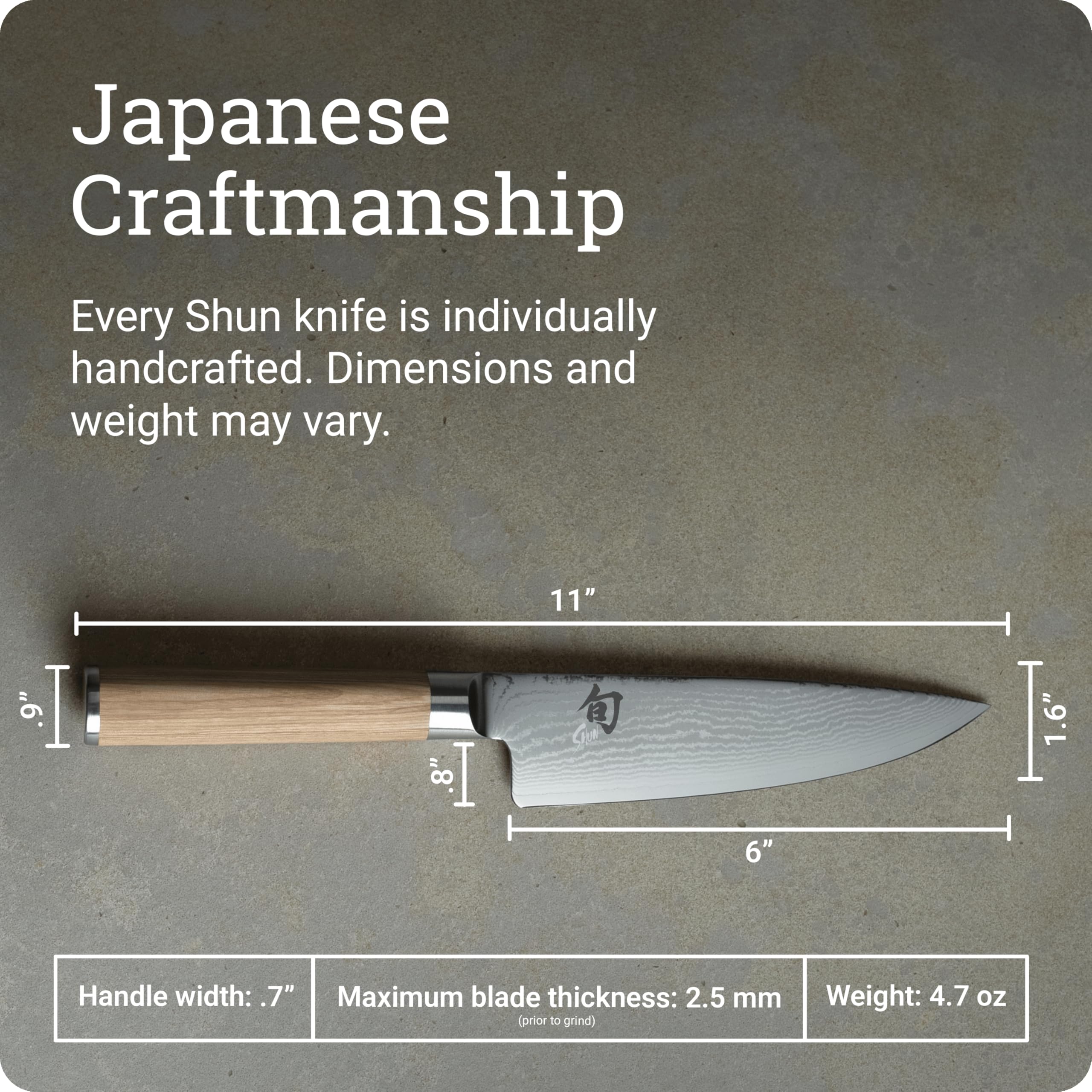 슌 KAI 클래식 블론드 DM0723W 6인치 셰프 나이프 152 mm 블론드 이미지 5