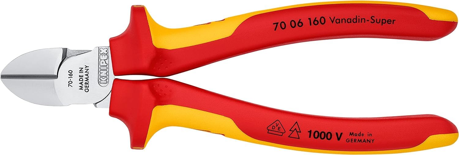 크니펙스 7006160 160mm 사선 니퍼 1000V 절연 핸들 160mm 크롬 이미지 4