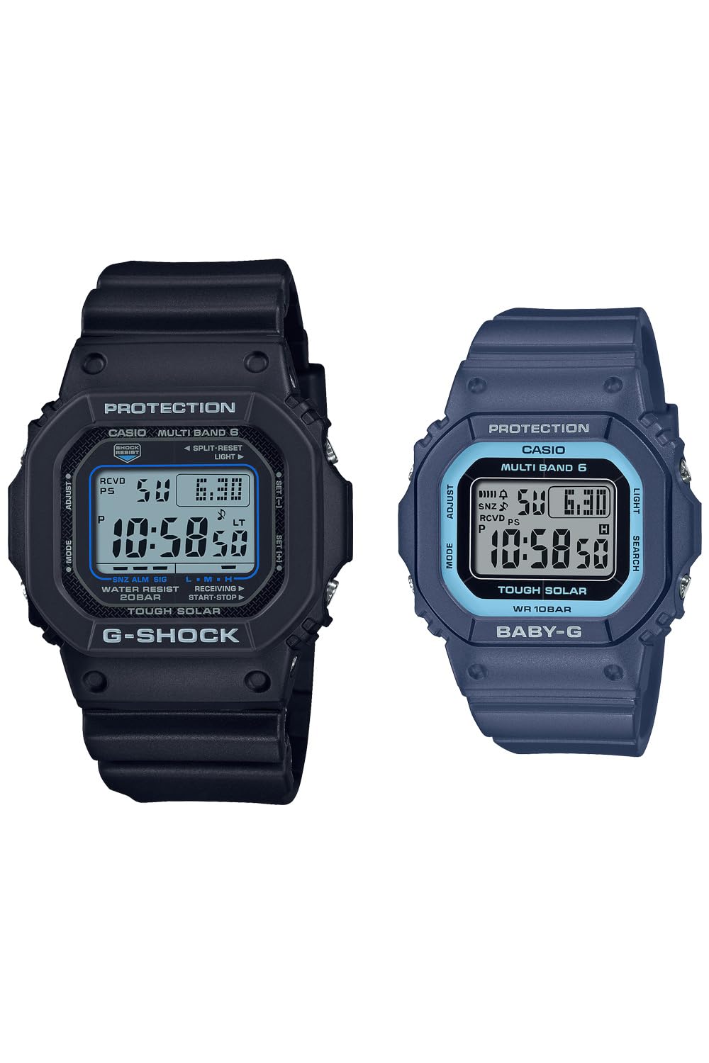 카시오 지샥 G-SHOCK 베이비지 GW-M5610U-1CJF 전파솔라 블랙 블루 블루