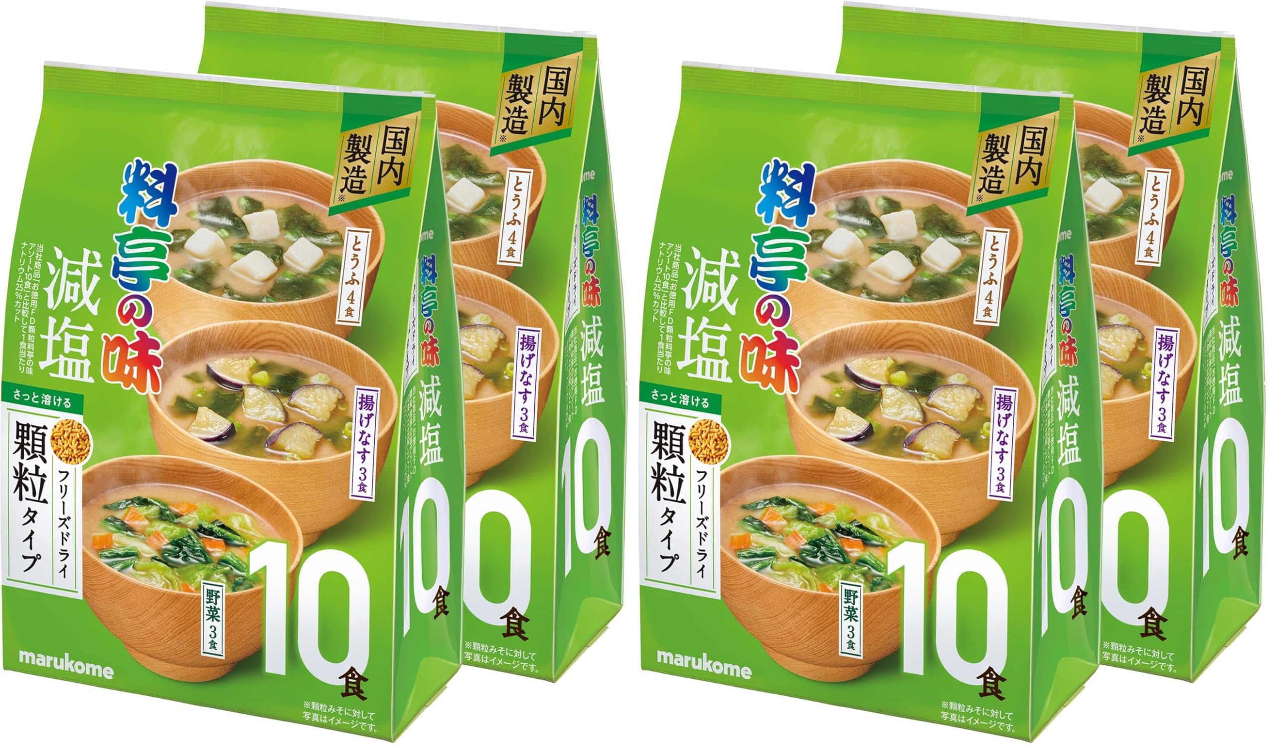 마루코메 료테이노아지 과립형 즉석된장국 저염 4종 어소트 10개입 (2팩)