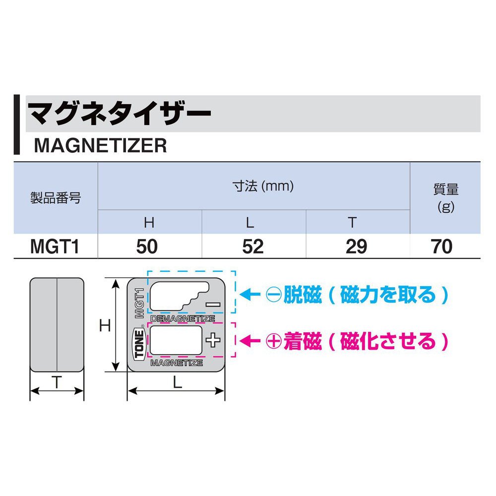 토네 레드 MGT1 마그네타이저 드라이버 자석 착탈기 이미지 3