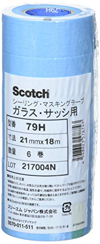 3M 스카치 유리용 마스킹테이프 79H 21mm 18M 6롤 이미지 2