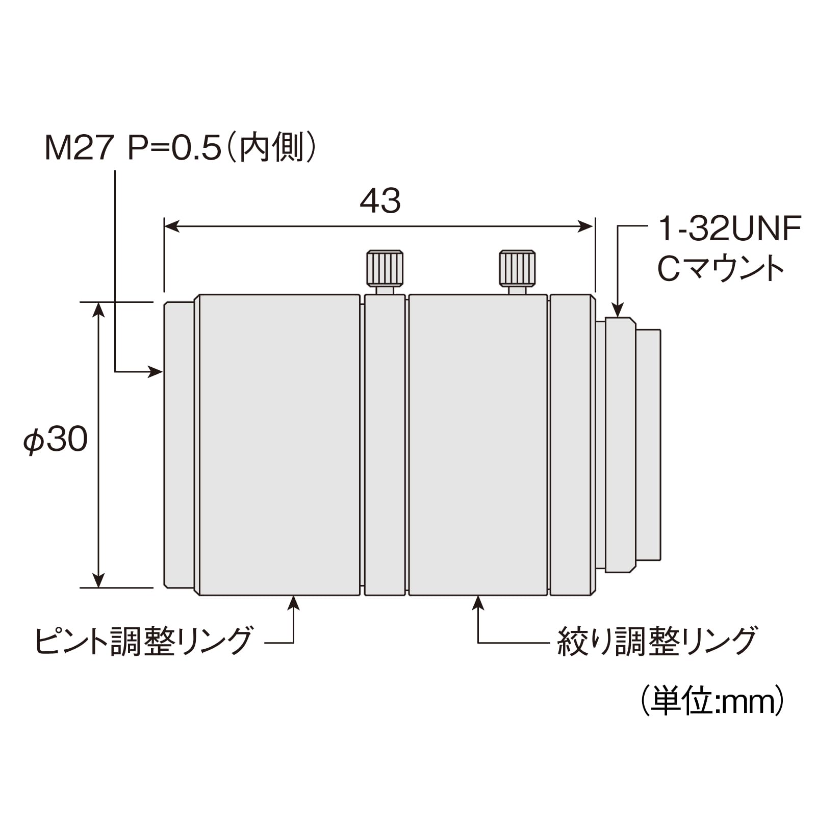 호잔 L-600 시리즈 L-600-16 C마운트 작동거리 100mm-∞ 초점거리 16mm 이미지 3