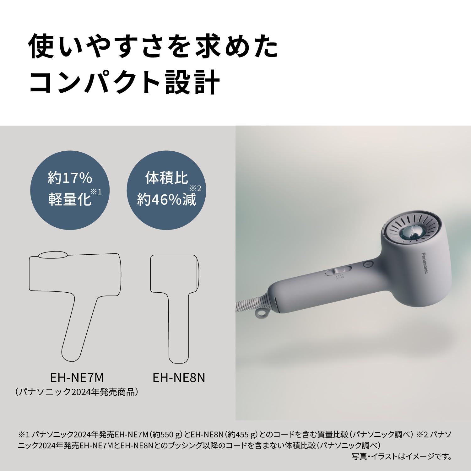 파나소닉 이오니티 모던화이트 EH-NE8N-W 헤어드라이어 대풍량 속건 이미지 5