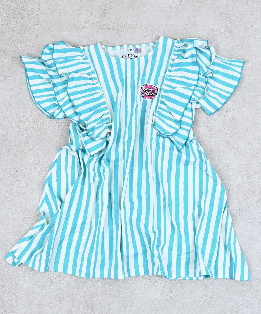 마키즈 COTTON from U.S.A 프릴 숄더 원피스 B08 화이트 도트 120 이미지 3