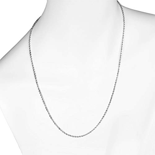 교세라 파이프 로프 목걸이 화이트골드 60cm K18 중공 이미지 4