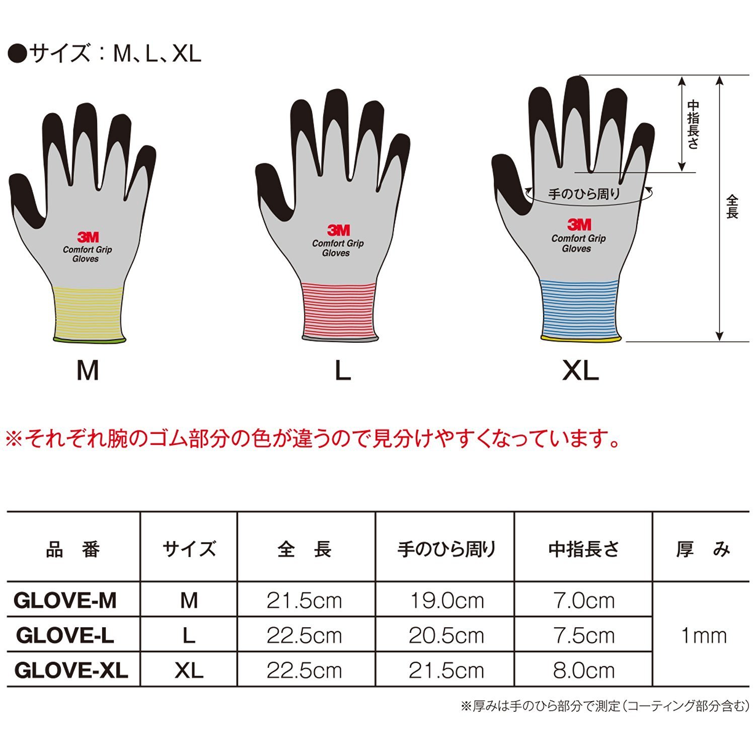 3M 컴포트 그립 장갑 XL 그레이 5켤레 세트 이미지 4