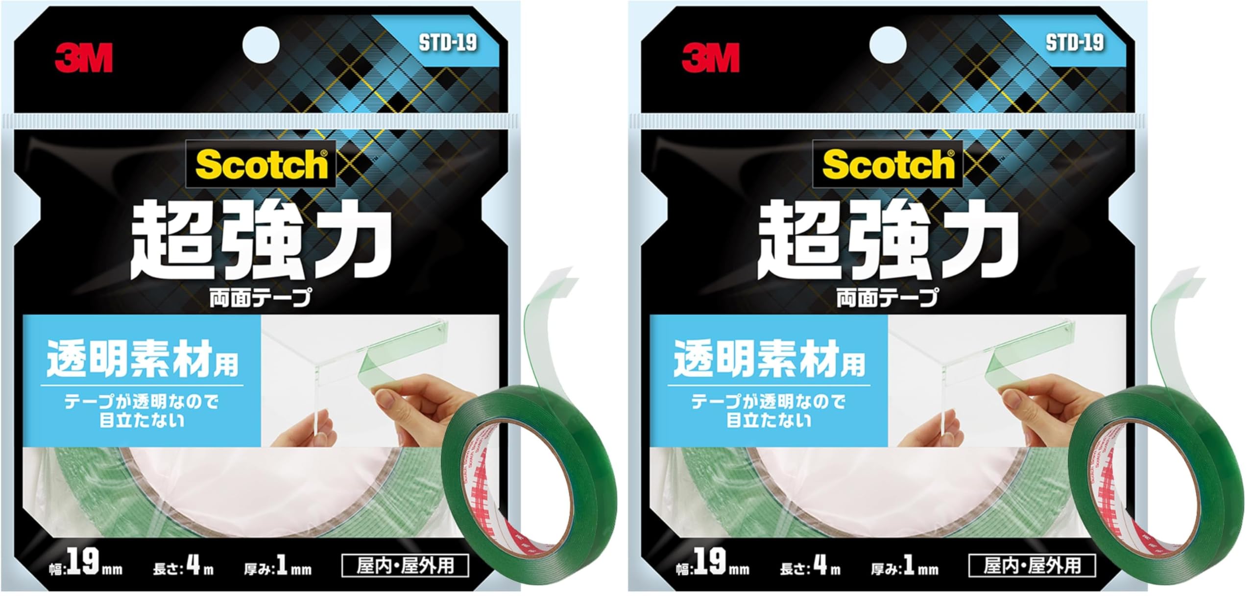3M 스카치 투명 소재용 양면테이프 1. 클리어 폭19mm 길이4000mm 2권 이미지 1