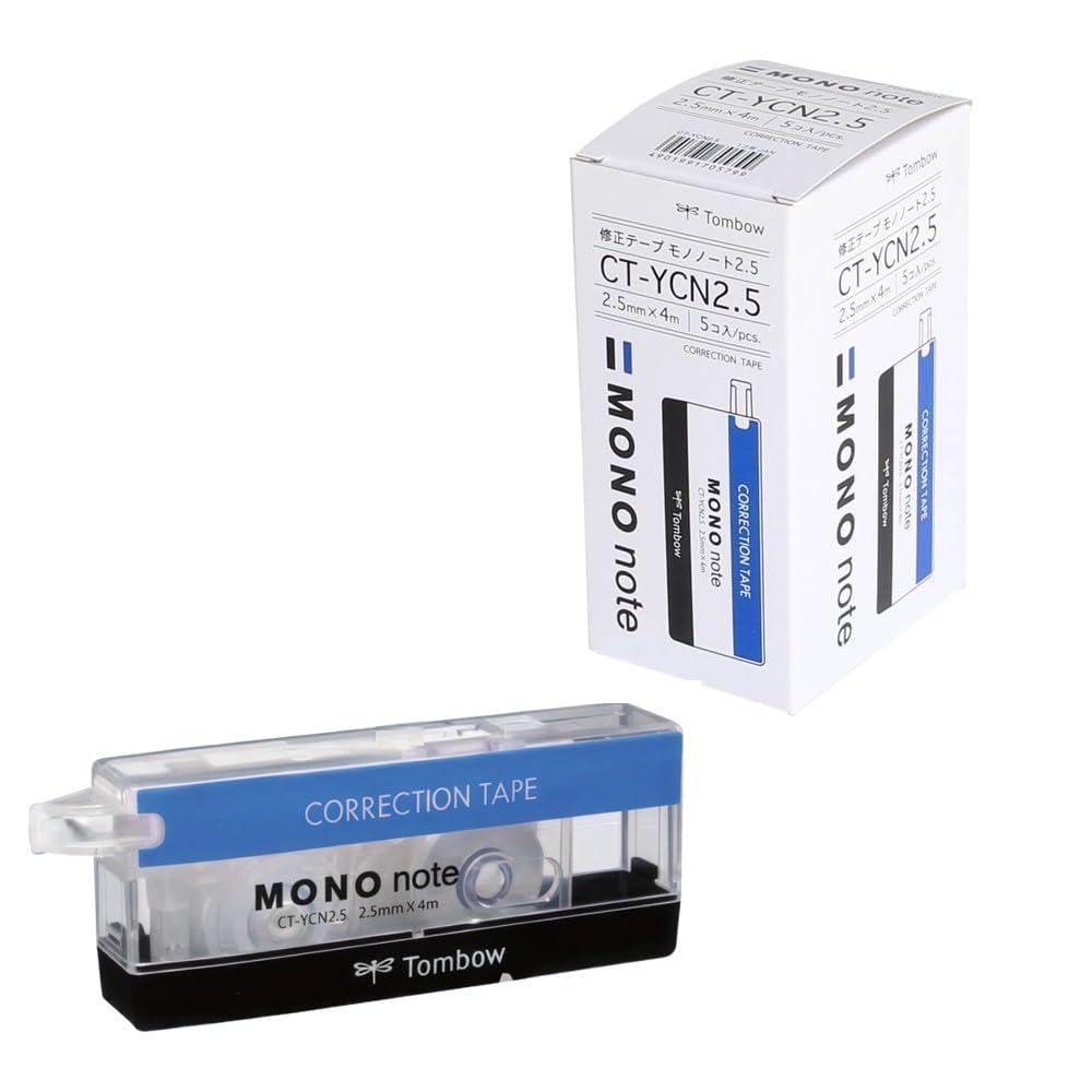 톰보 모노노트 CT-YCN2.5 2.5mm 수정테이프 5개입 이미지 1