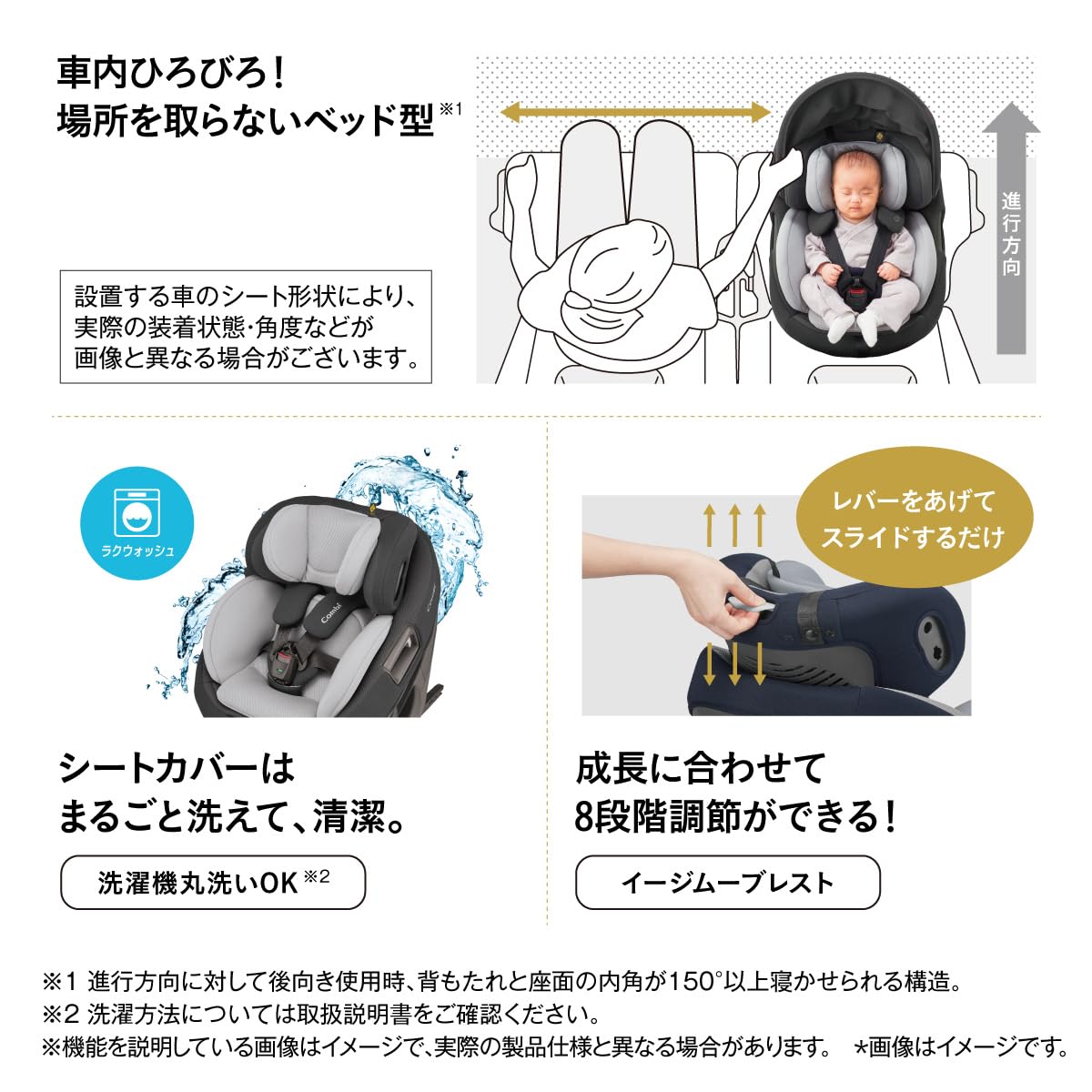 콤비 더에스 ISOFIX ZC-720 그레이 회전형 카시트 신생아용 단품 이미지 14