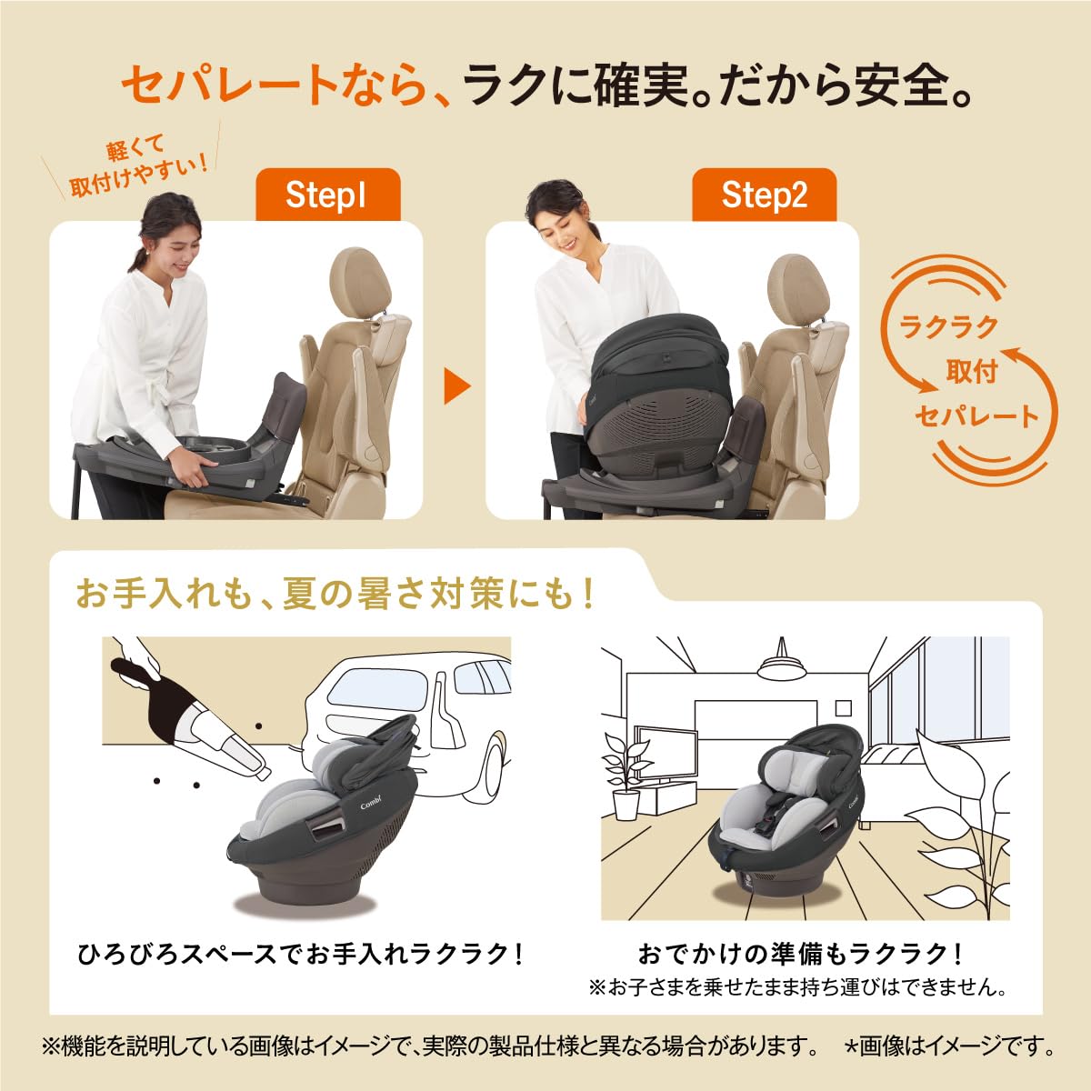 콤비 더에스 ISOFIX ZC-720 그레이 회전형 카시트 신생아용 단품 이미지 5