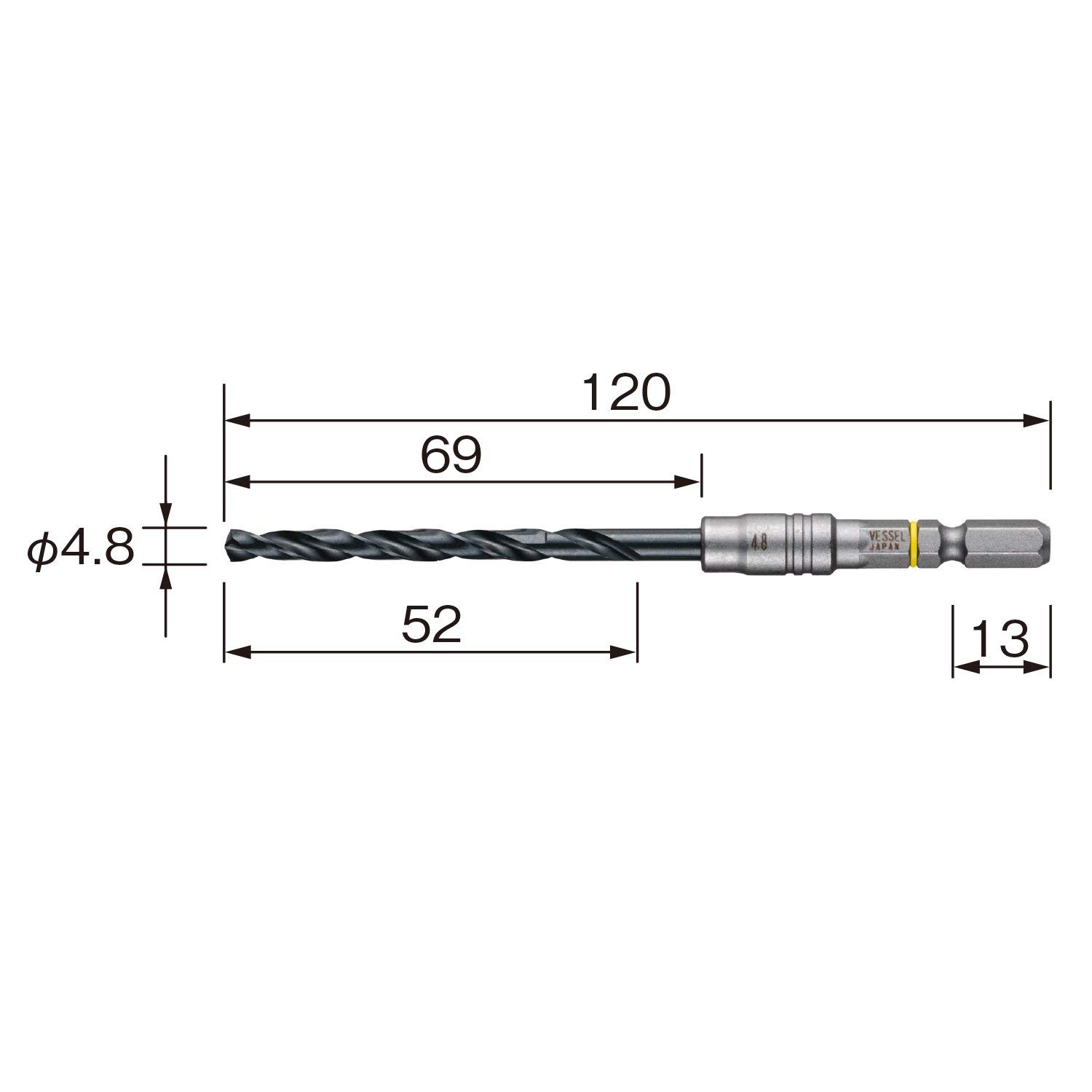 베셀 쿠션 드릴 철공용 드릴 비트 4.8mm AMD-4.8 이미지 2