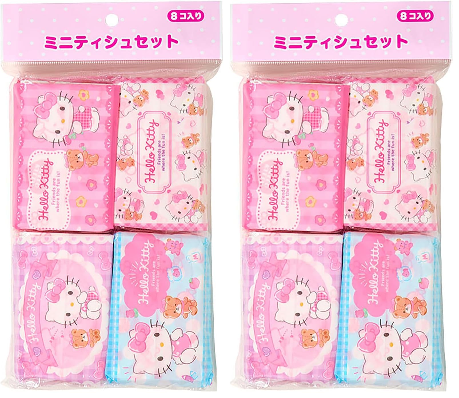 산리오 헬로키티 504157 미니 휴대용 티슈 8개입 Pack of SANRIO