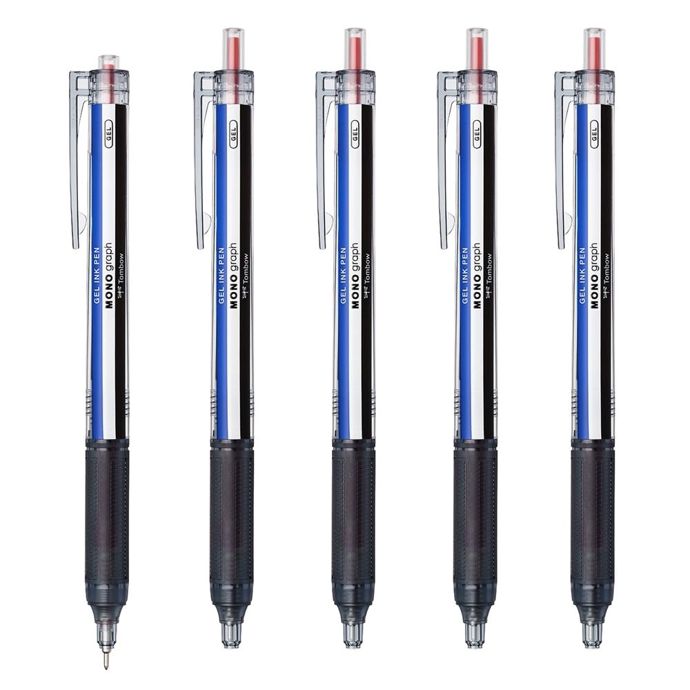톰보 모노그래프 라이트 모노컬러 0.5mm 젤볼펜 5개입 모노컬러 바디 0.5mm/레드잉크
