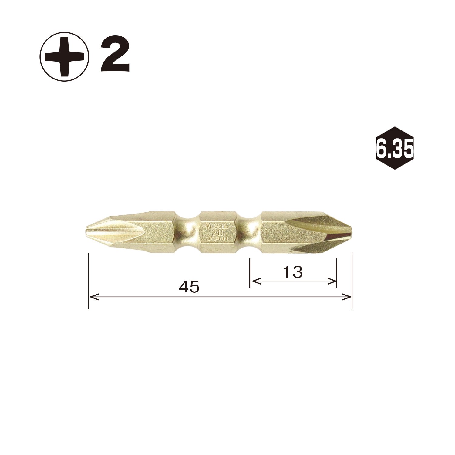 베셀 골드비트 BW-11 십자 드라이버 45mm 10개입 이미지 2