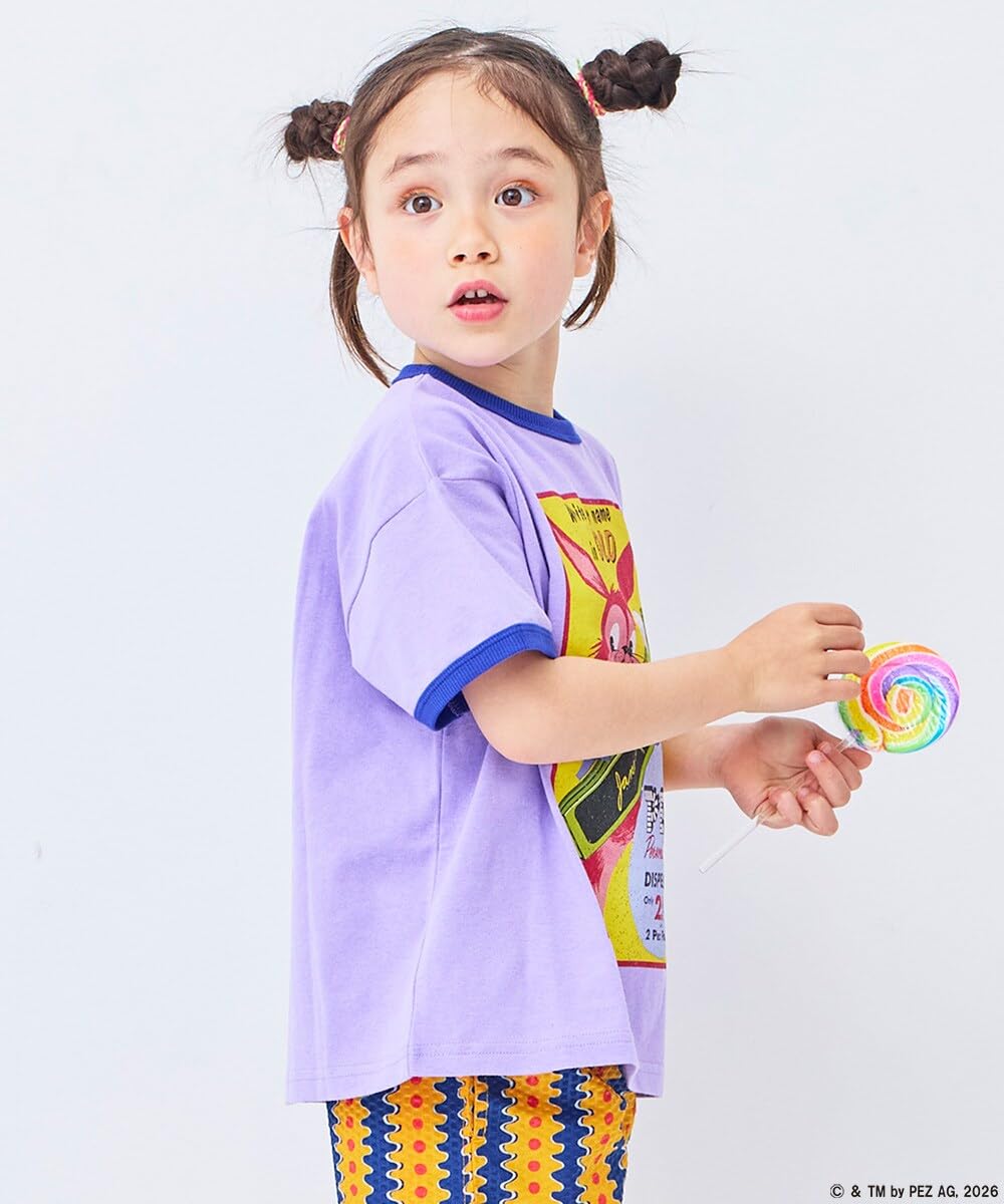 마키즈 PEZ 별주 프린트 반팔 티셔츠 Ｈ５０퍼플 110 이미지 3